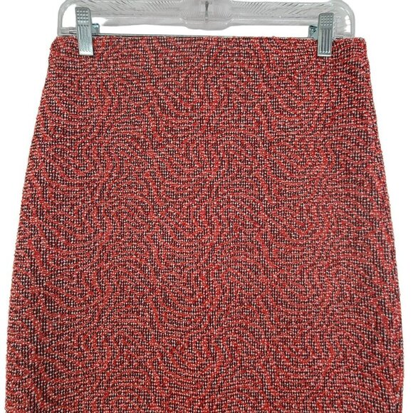 NY & Company 7th Avenue NWT Women's Midi Skirt Orange Size M - Picture 2 of 10